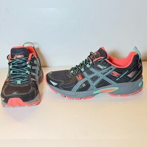 ASICS Women's Black and Teal Athletic Shoes Size 10
